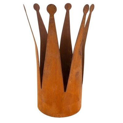 Couronne décorative étroite en métal rouillé | Décoration de jardin vintage | Accessoires décoratifs pour la maison