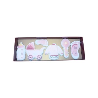 "It's a girl" decorated biscuit box