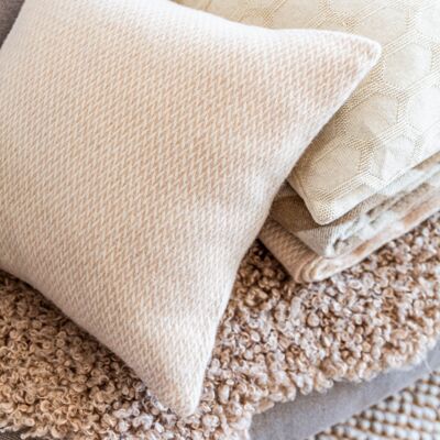 Housse de coussin en laine Fanny crème