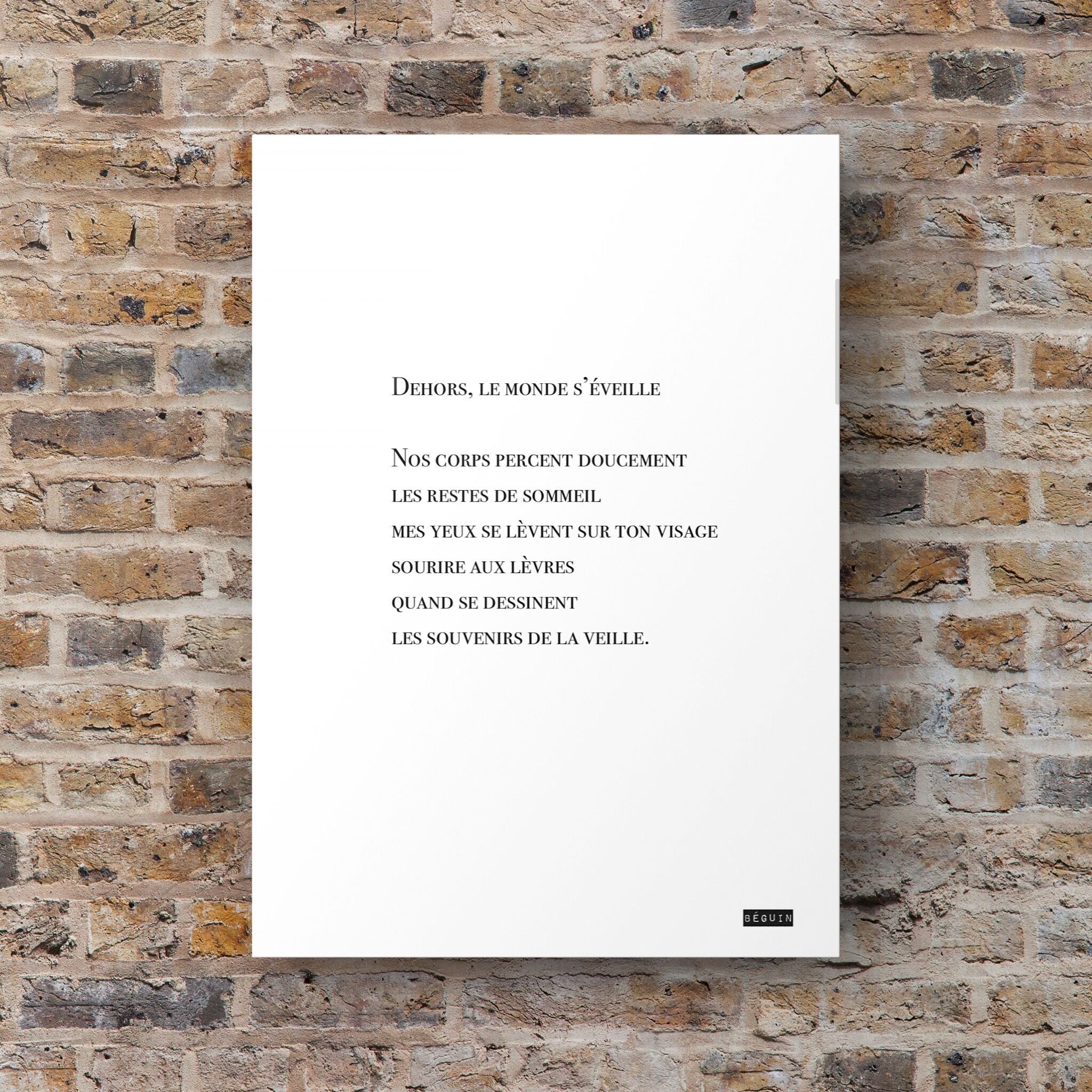 Poster della poesia - Fuori, il mondo si sta svegliando, i nostri corpi stanno lentamente emergendo...-21x29.7