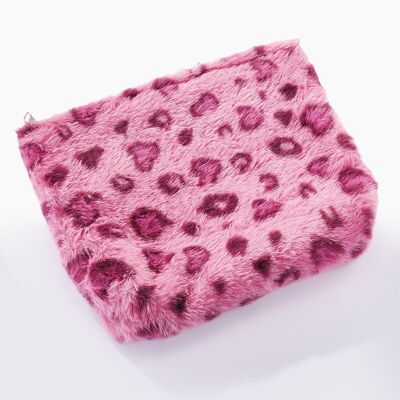Pochette fausse fourrure motif léopard CY228JH