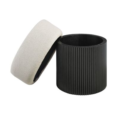 Zitpoef with opbergruimte Ø 50 cm Black/Grijs