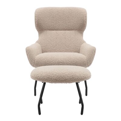 Armchair and krukset teddybont taupe