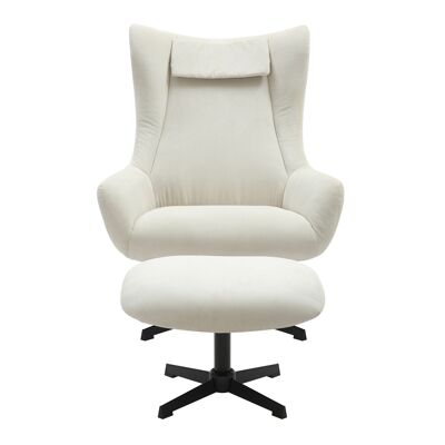 Armchair and chair in corduroy look beige