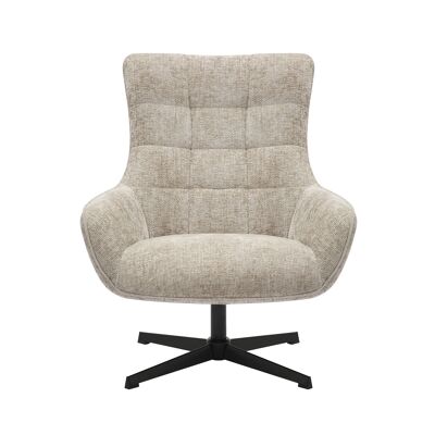 Armchair made of chenille fabric with light grids