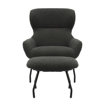 Armchair and krukset teddybont antraciet