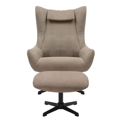 Armchair and armchair in corduroy look brown