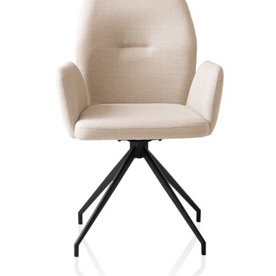 Fauteuil avec fonction de rotation à 180° beige
