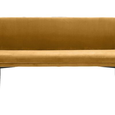 Banc 160 cm fluweel mosterdgeel