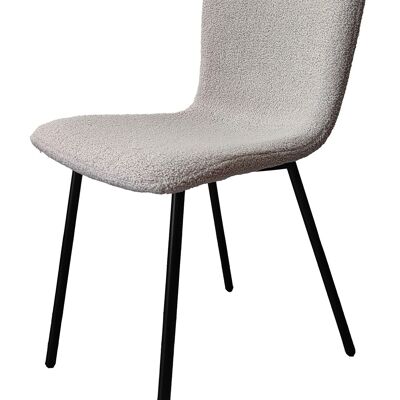 Stoel Bouclé Optiek Set of 4 Light Grijs