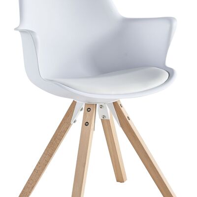 Set of 2 armchairs with plastic bowl, white