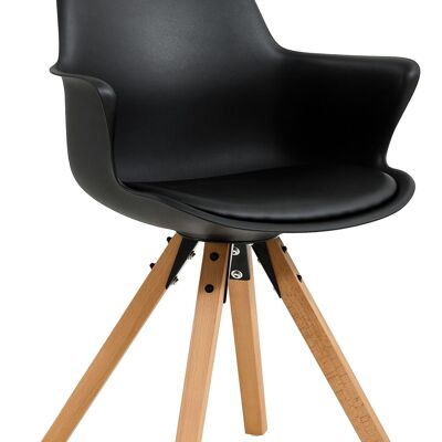 Set of 2 armchairs with plastic bowl, black