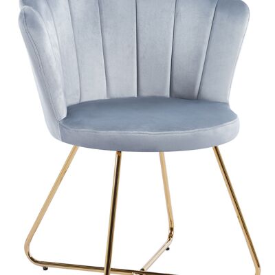 Set of 2 fluwels kuipstoelen lichtgrijs