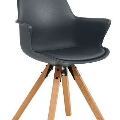 Set of 2 armchairs with plastic bowl, donkergrijs