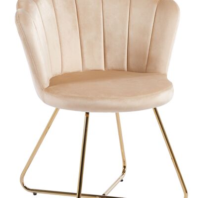 Set of 2 fluwelen kuipstoelen beige