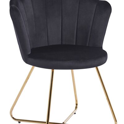 Lot de 2 chaises coque en velours noir