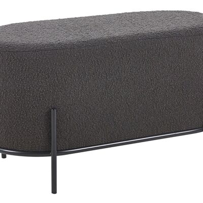 Tissu bouclé kruk terre solide antraciet