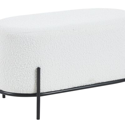 Gestofferde kruk tissu bouclé blanc