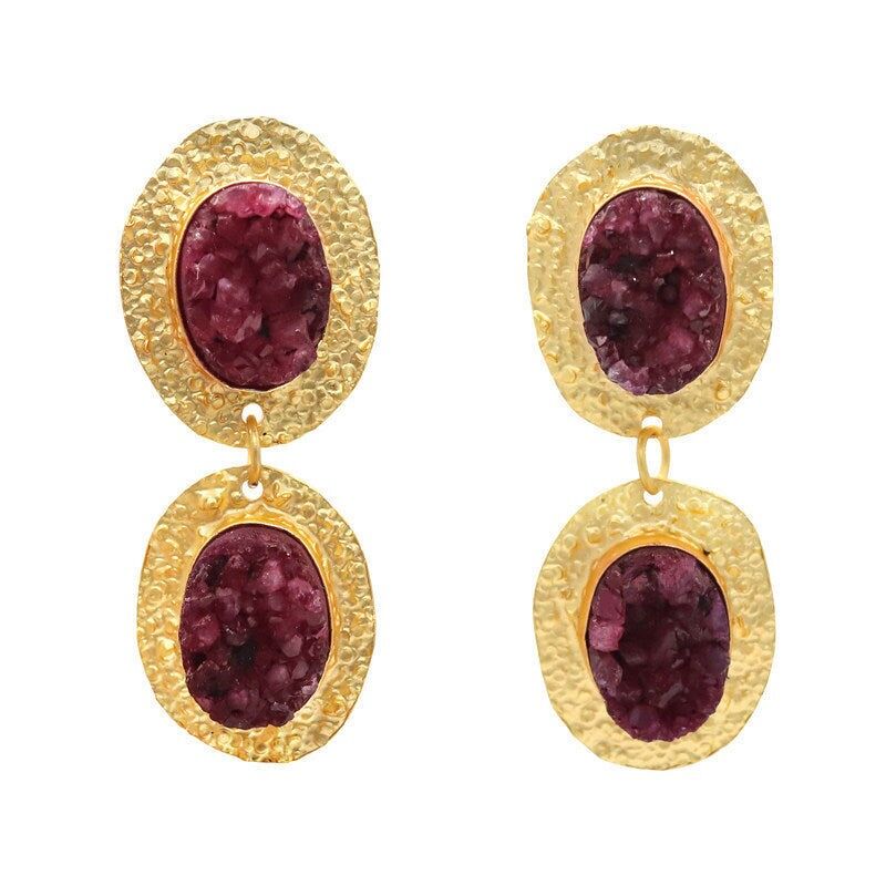 Elenis Drusa Bordeaux-Rosa Ohrringe