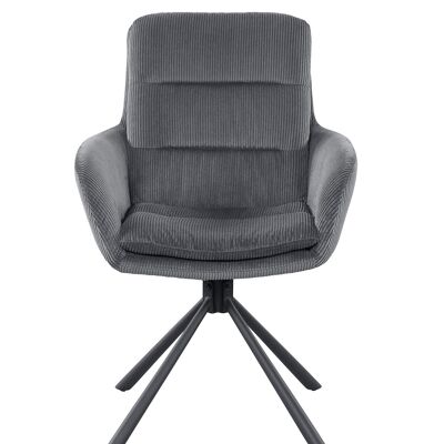 Fauteuil en velours côtelé à Donkergrijs