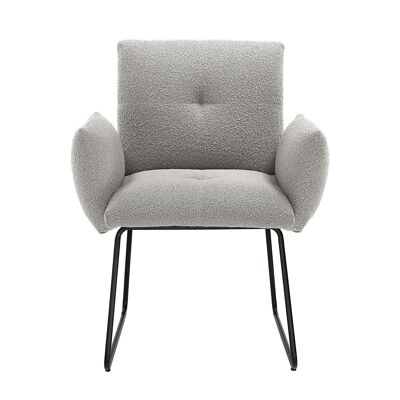 Fauteuil grille lumineuse en tissu bouclé