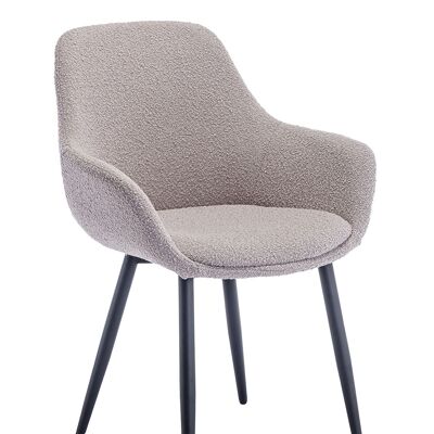 Armchair Bouclé fabric taupe set of 2