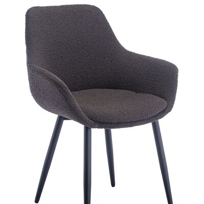 Armchair Bouclé fabric antraciet set of 2