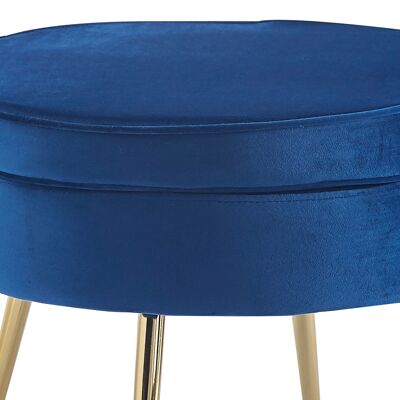 Ronde poef en donkerblauw fluweel