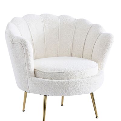 Poltrona Schelp con tessuto bouclé