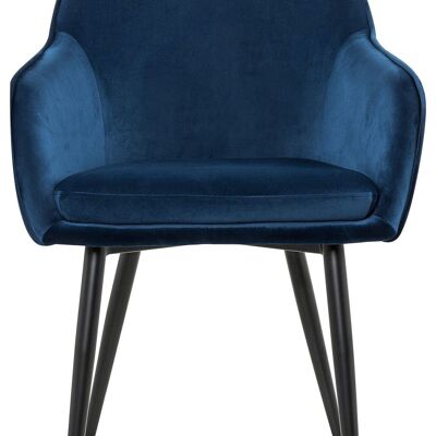 Eetkamerstoel blauw fluweel
