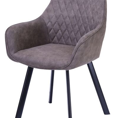 Set of 2 armchairs in taupe microvezel