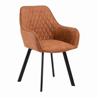 Armchair set of 2 brown microfiber