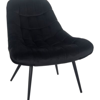 Fauteuil XXL fluweel noir métal noir