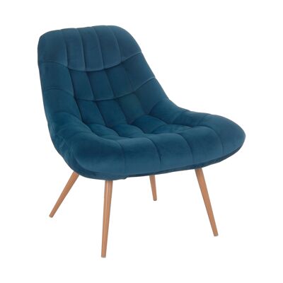Fauteuil XXL velours bleu métal houtlook