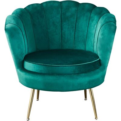 Fluwelen schhelp fauteuil Groen
