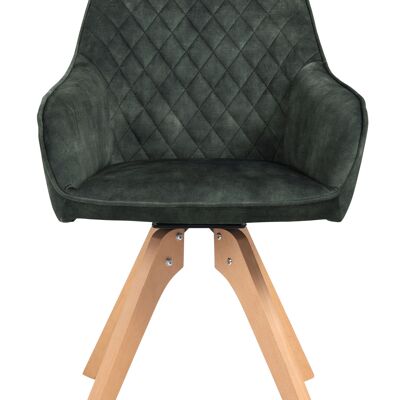 Sillón vintage de terciopelo, verde donker