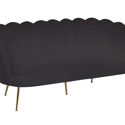 Banco de conchas con 3 granos en fluweel negro