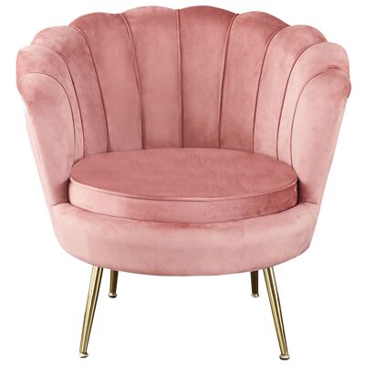 Sillón Shell en fluweel rose