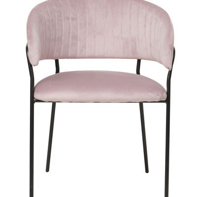 Stoel fluweel with door gestures rug pink