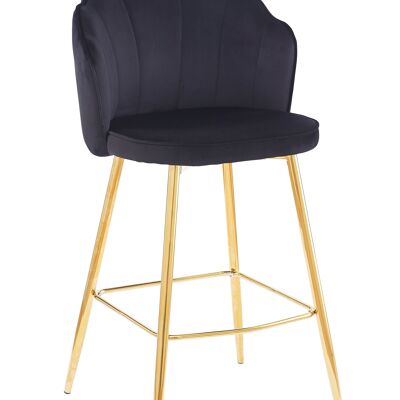 Set di 2 barkrukken con design schelp in fluweel nero