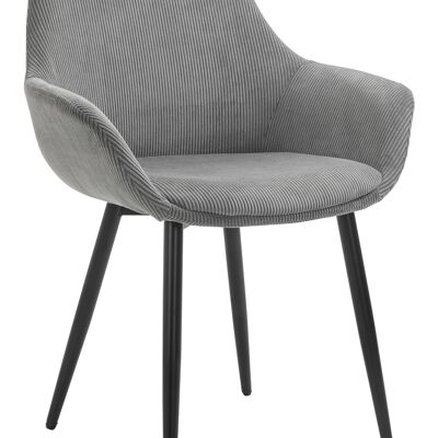 Set di 2 poltrone in velluto a coste grigio