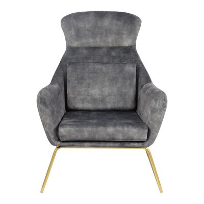 Sillón de tela gris fluweel