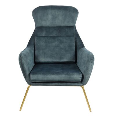 Sillón relax en terciopelo azul terciopelo