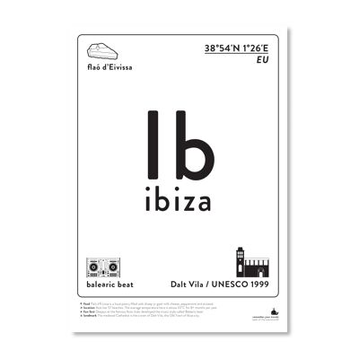Ibiza - black & white A3