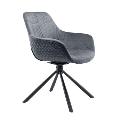 Armchair with honingraatstiksel in gray fluweel