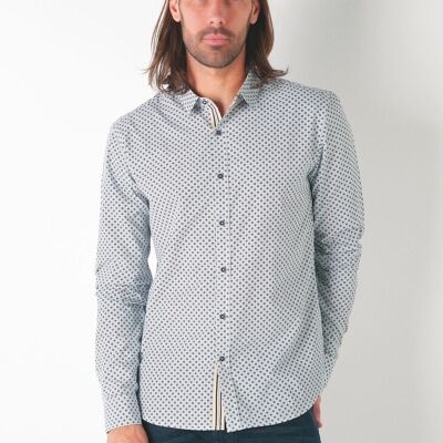 4810 Micro-patterned poplin shirt