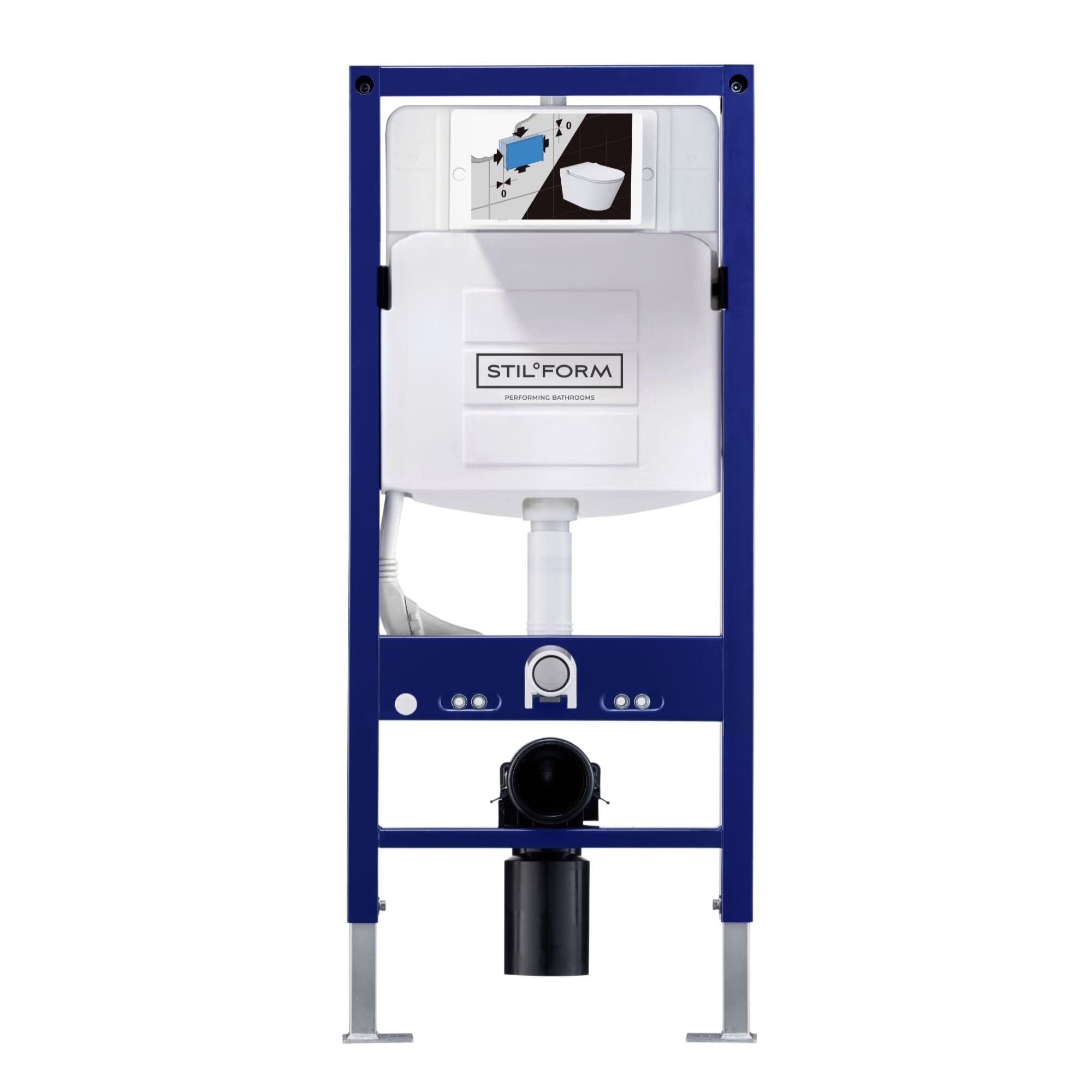 Stilform WC Vorwandelement mit Dusch-WC Anschluss Spülkasten 112 cm für Wand-WC