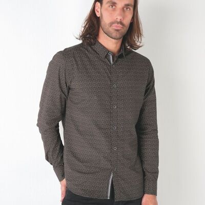 4812 Geometric Pattern Poplin Shirt