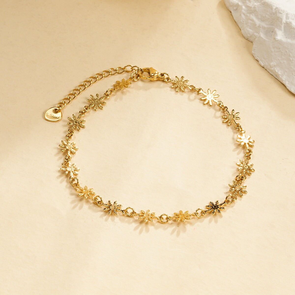 Cavigliera in oro con fiore boemo