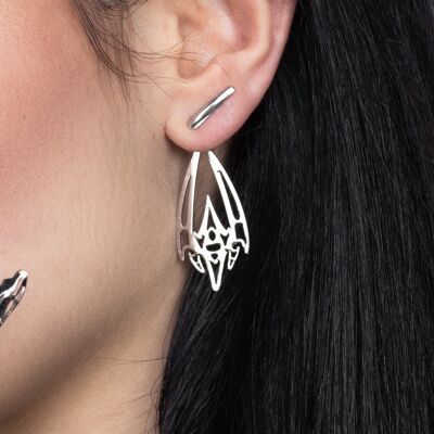 Tiny Dark Futuristic Earrings LUMORA